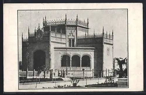 AK Sevilla, Palastgebäude mit Promenade