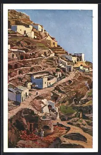 Künstler-AK Atalaya /Gran Canaria, Panorama