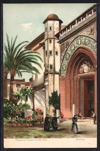 Lithographie Sevilla, Portada del Convento de Sto. Paula