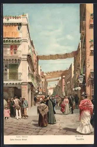 Lithographie Sevilla, Calle Sierpes