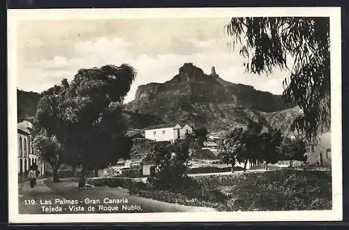 AK Las Palmas /Gran Canaria, Tejeda, Vista de Roque Nubio