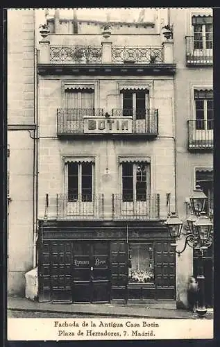 AK Madrid, Antigua Casa Botin, Plaza del Herradores, 7, Fachada