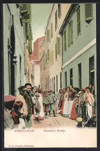 AK Gibraltar, Serruya`s Ramp, Einwohner auf einer Strasse