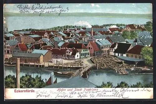AK Eckernförde, Hafen und Panorama