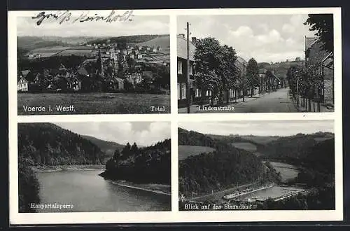 AK Voerde / Westf., Haspertalsperre, Strandbad, Lindenstrasse