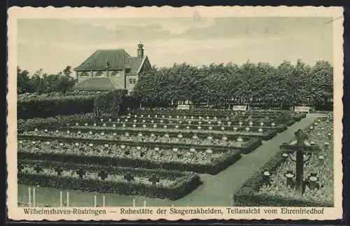AK Wilhelmshaven-Rüstringen, Ruhestätte der Skagerrakhelden, Teilansicht vom Ehrenfriedhof