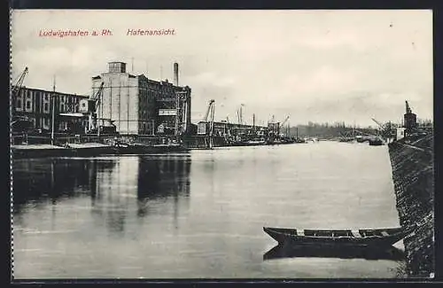 AK Ludwigshafen a. Rh., Hafenansicht des Ortes