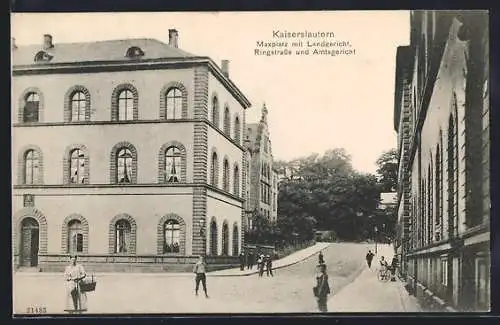 AK Kaiserslautern, Maxplatz mit Landgericht, Ringstrasse und Amtsgericht