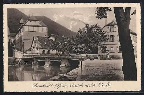 AK Lambrecht /Pfalz, Brücke und Schulstrasse