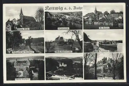 AK Kettwig an der Ruhr, Evang. Kirche, Ruhrtal, Alt-Kettwig