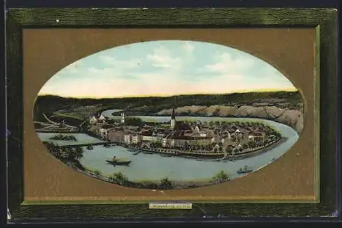 AK Wasserburg / Inn, Ortsansicht im Passepartout