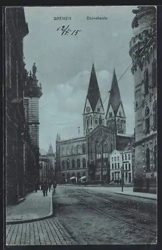 Mondschein-AK Bremen, Strassenpartie an der Domshaide