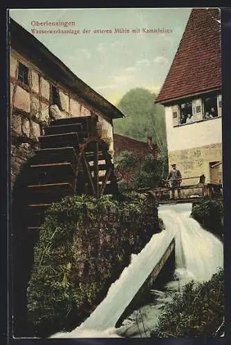 AK Oberlenningen, Wasserwerksanlage der unteren Mühle mit Kammfelsen