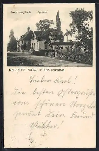 AK Storzeln am Hohentwiel, Verwaltungsgebäude und Speisesaal des Kinderheims