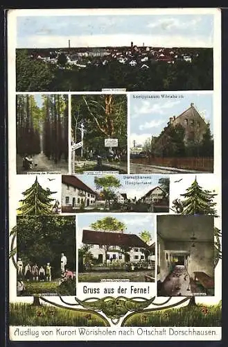 AK Dorschhausen, Ortspartien mit Gasthaus, Quelle und Hauptstrasse