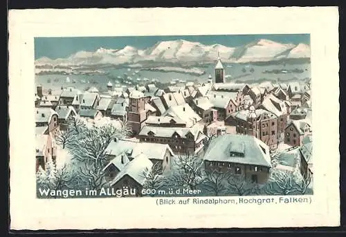 AK Wangen im Allgäu, Blick auf Rindalphorn, Hochgrat und Falken