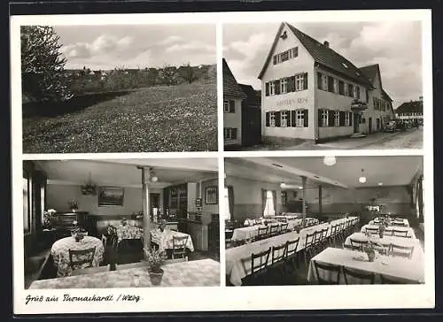 AK Thomashardt /Wttbg., Gasthaus Zur Rose mit Speiseraum und Fassade