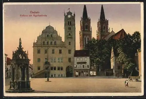 AK Oschatz, Rathaus und Ägydienkirche
