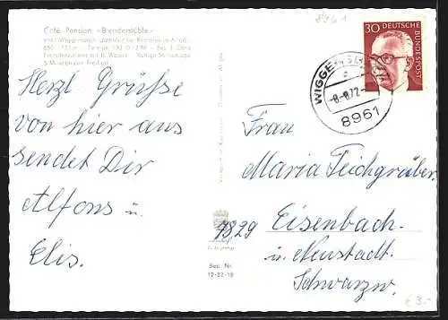 AK Wiggensbach-Unterried, Café-Pension Blenderstüble, Bes. J. Denz