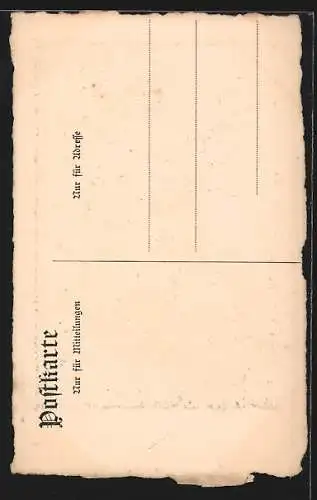 Künstler-AK Mannheim, Kaufhaus mit Denkmal