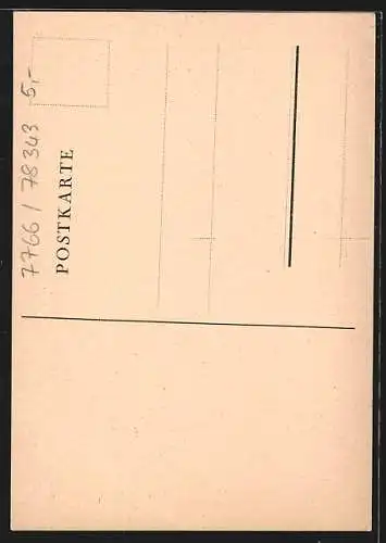 Künstler-AK Gaienhofen, Partie an der Kirche