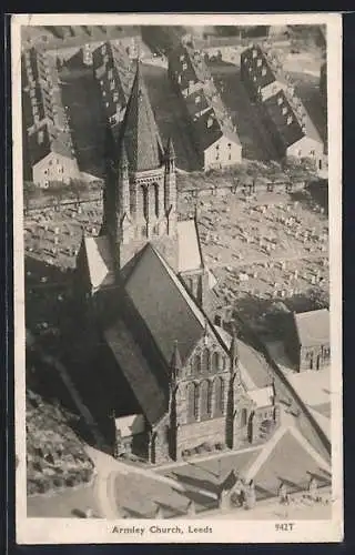AK Leeds, Armley Church, Fliegeraufnahme