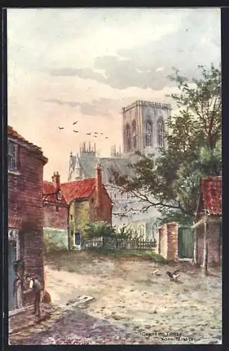 Künstler-AK York, York Minster, Central Tower