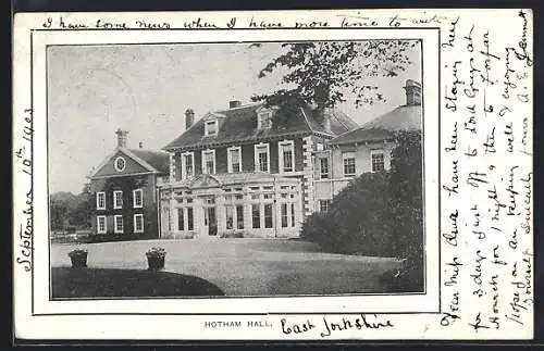 AK Hotham, Hotham Hall