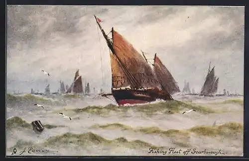 Künstler-AK Scarborough, Fishing Fleet of Scarborough