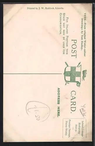 Künstler-AK York, Ortspartie