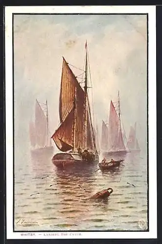 Künstler-AK Whitby, Landing the Catch