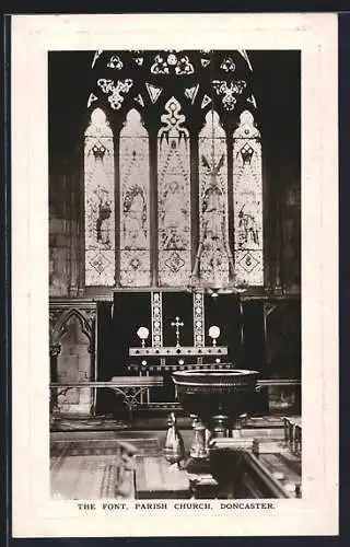 AK Doncaster, The Font, Parish Church
