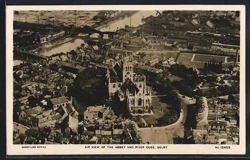 AK Selby, Air View of the Abbey and River Ouse