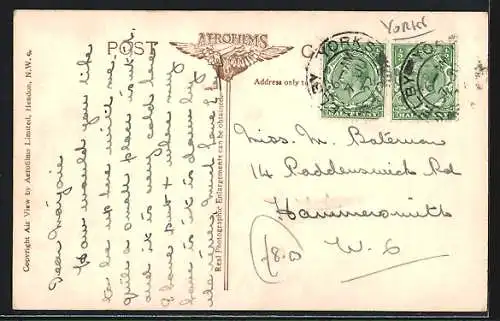 AK Selby, Air View of the Abbey and River Ouse