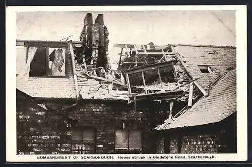 AK Scarborough, Bombardement, House struck in Gladstone Road