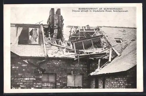 AK Scarborough, Bombardement, House struck in Gladstone Road