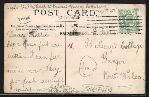 AK Sheffield, Visit of Princess Henry of Battenbury, May 11th 1907