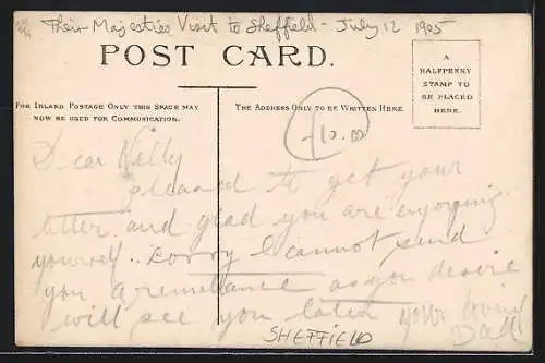 AK Sheffield, Visit of Their Majesties, July 12th 1905