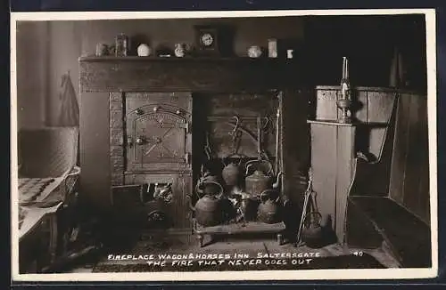 AK Whitby, Fireplace Wagon & Horses Inn Saltersgate
