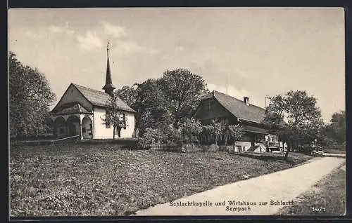 AK Sempach, Schlachtkapelle und Wirtshaus zur Schlacht