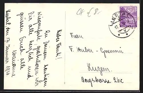 AK Liestal, Rathausstrasse mit Geschäften