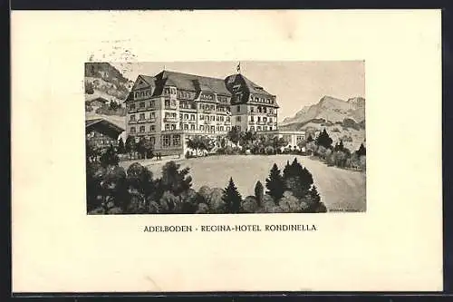 Künstler-AK Adelboden, Regina-Hotel Rondinella