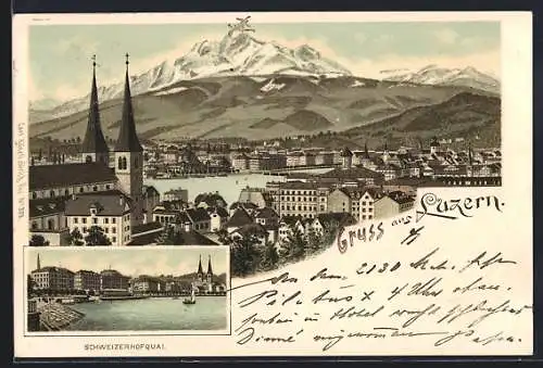 Lithographie Luzern, Panorama & Schweizerhofquai