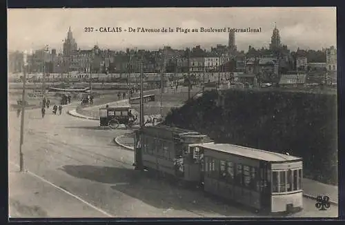 AK Calais, De l`Avenue de la Plage au Boulevard International, Strassenbahn