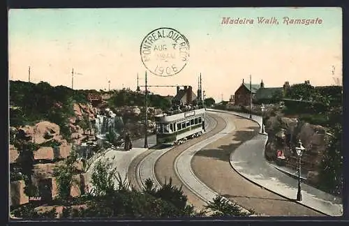AK Ramsgate, Madeira Walk, Strassenbahn