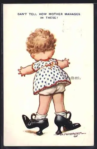 Künstler-AK Douglas Tempest: Mädchen in den Schuhen seiner Mutter