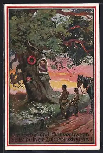Künstler-AK Maxim Trübe 175: Im Gebet und Gottvertrauen - sollst Du in die Zukunft schauen