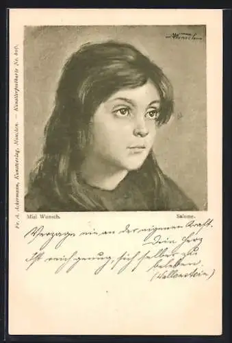 Künstler-AK Mizi Wunsch: Kleines Mädchen Salome