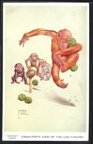 Künstler-AK Lawson Wood: Gran`pop`s view of the leg-theory, Scherz