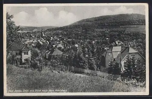 AK Bad Berka, Ortsansicht mit Blick zum Adelsberg